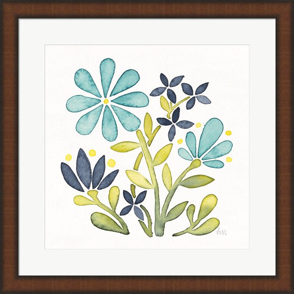 Garden Getaway Flowers I by Laura Marshall, Framed Wall Art, 19.75W x 19.75H