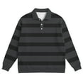 thumbnail image 5 of Dwelliawo Big and Tall Polo Shirts for Men Long Sleeve Golf Oversized Henley Shirts with Collar Comfort Heavyweight Tops Big and Tall Button Up Waffle Shirt Black 2XL, 5 of 5