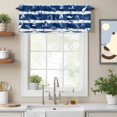 thumbnail image 2 of Nautical Boat Valance Curtain Ocean Coastal Coral Navy Gradient Striped Window Valances Rod Pocket Short Curtains Window Treatments for Kitchen Bedroom Bathroom Laundry 54" x 18", 2 of 9