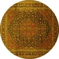 thumbnail image 1 of Ahgly Company Indoor Round Medallion Yellow Traditional Area Rugs, 8' Round, 1 of 4