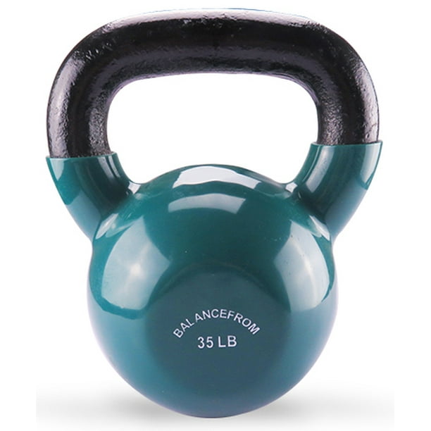 BalanceFrom AllPurpose Color Vinyl Coated Kettlebells 35lbs(Single)