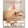 thumbnail image 3 of 39.4 x 11.8 x 20.9 Inch Entryway Shoe Bench with 2 Flip Drawers and 2 Rattan Doors 300lbs Capacity 4 Compartment Shoe Storage Rack for Hallway Living Room Bedroom, 3 of 6