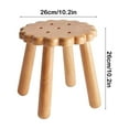 thumbnail image 3 of Paquete de 1 taburete pequeño de madera para sofá, reposapiés, mesa de centro, taburete con forma de galleta, 26,5 x 26,5 x 26,5 cm, color caqui, para sala de JASKFLY, 3 of 6