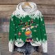 thumbnail image 2 of WILLBEST Sudadera de Mujer con Capucha, Estilo Casual, con Estampado Navideño de Ciervos con Cabeza Grande y Copos de Nieve Cuello Redondo, Manga Larga y Diseño Ligero X-Grande, 2 of 4