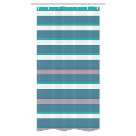 Striped Stall Shower Curtain Turquoise Dark Teal Stripes Thick