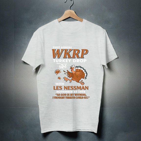 vintage Wkrp Turkey Drop With Les Nessman - Thanksgiving Day Long Sleeve Funny T-Shirt, Shirt, Sweatshirt, Hoodie-TH37732