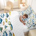 thumbnail image 4 of Manfei Ocean Game Fish King Bedding, Sea Wildlife King Bed in a Bag, White Blue, Reversible, 7pcs, 4 of 6
