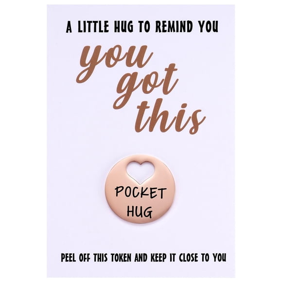 Token de Abrazo de Bolsillo MIXJOY Oro Rosa con Tarjeta de Felicitación