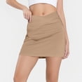 thumbnail image 6 of BOMYJESK Skorts for Woman High Waisted Dressy Casual Mini Golf Skirt Athletic Tummy Control Tennis Skirts with Short Summer Plus Size Running Short Skirts Khaki 4XL, 6 of 7