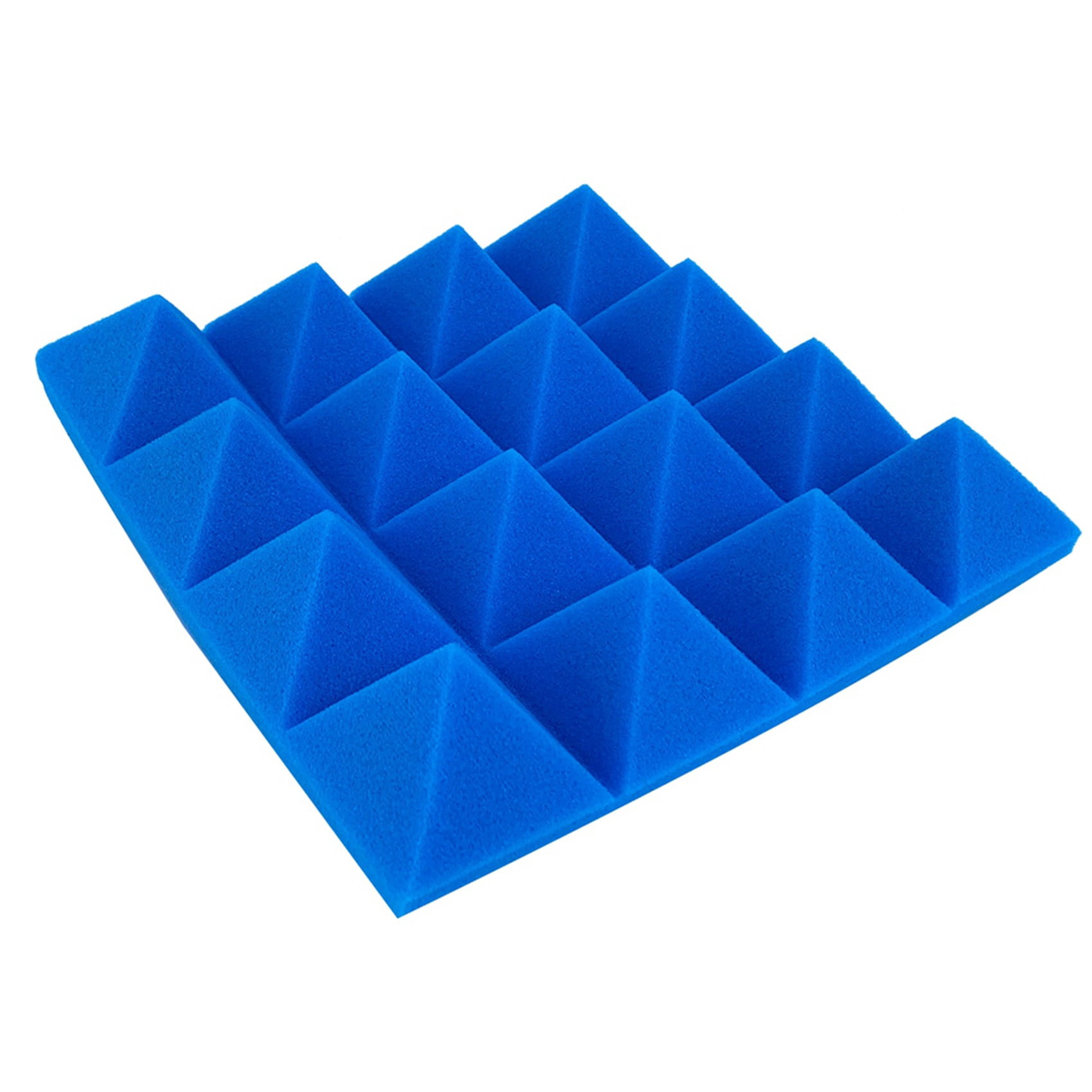 48Pcs 25X25X5Cm Studio Acoustic Soundproof Foam Pyramid Noise Insulation Sound Absorption Treatment Panels Black+Blue