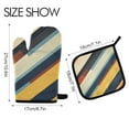 thumbnail image 2 of Yayeee Oven Mitts and Pot Holder Set of 2 Heat Resistant Kitchen Gloves Baking Hot Pad, Retro Colorful Stripes, 2 of 5