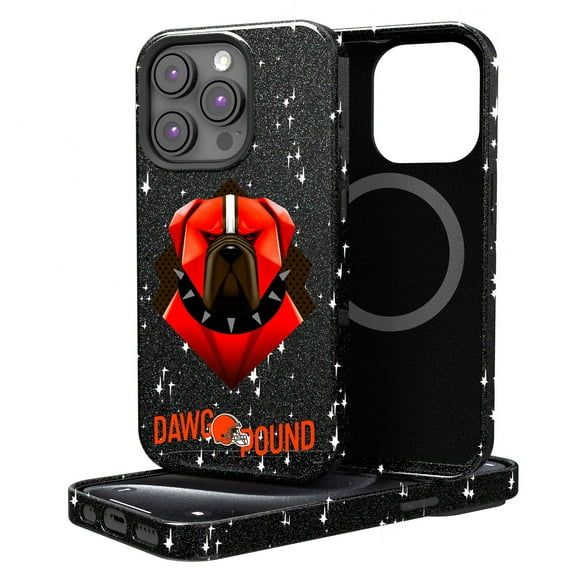 Keyscaper Black Cleveland Browns 2024 Illustrated Limited Edition Bling iPhone Case