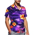 thumbnail image 2 of Xysaqa Mens T-Shirts Mens Hawaiian Shirt Men Big & Tall Cool Floral Print Shirts Merns Casual Short Sleeve Button Up T-Shirt Summer Party Beach Tshirt 2X 3X 4X Clearance, 2 of 6