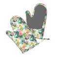 thumbnail image 5 of Gaeub Tropical Flowers Print Oven Mitts and Potholders BBQ Gloves,Oven Mitts with Silicone, Non-Slip Cooking Gloves for Cooking Baking Grilling (2 Count), 5 of 6