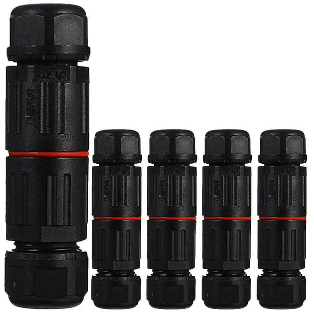 5 conectores eléctricos para cables de exterior. Conectores protectores para cables eléctricos.