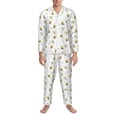 thumbnail image 3 of Honeii Bee Pattern Mens Pajamas Set,2pcs Men's Lounge Long Sleeve Sleep Shirt and Pajama Bottoms Sleepwear Set,Mens Pjs Sets-X-Large, 3 of 7