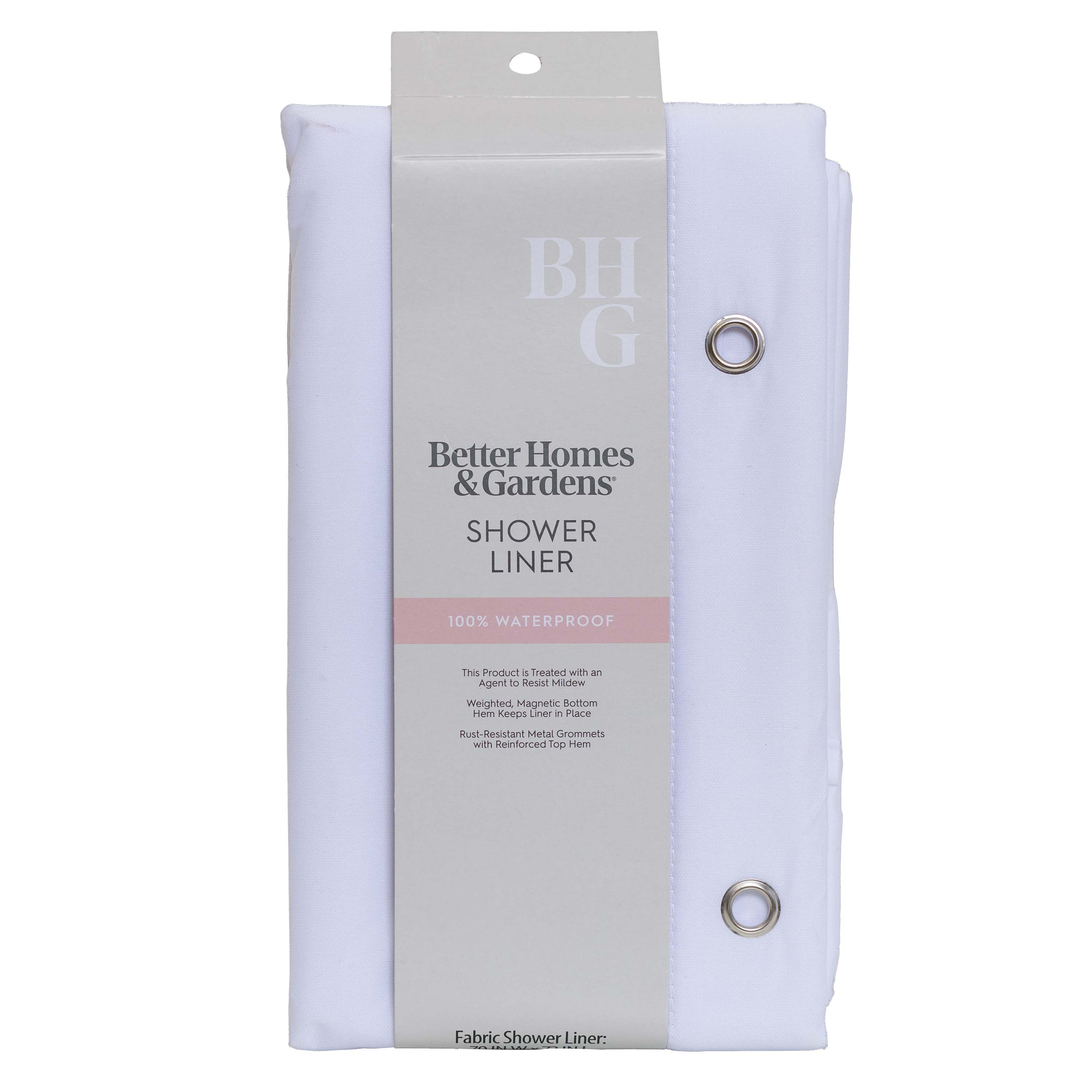 Better Homes & Gardens Ultimate Shield Fabric Shower Liner, White photo 6