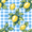 Cartoon Plaid Lemon, variant on Yayeee Kitchen Curtains Set of 2 Light Filtering 57"x24" Over Sink Window Panels, Blue Plaid Lemon