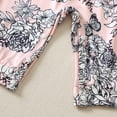 thumbnail image 3 of Newborn Baby Girls Romper 3 Months Girls One-piece Bodysuit Flower Print Off-the-shoulder Newborn Girls Suspender Bodysuit with Headband Pink, 3 of 7