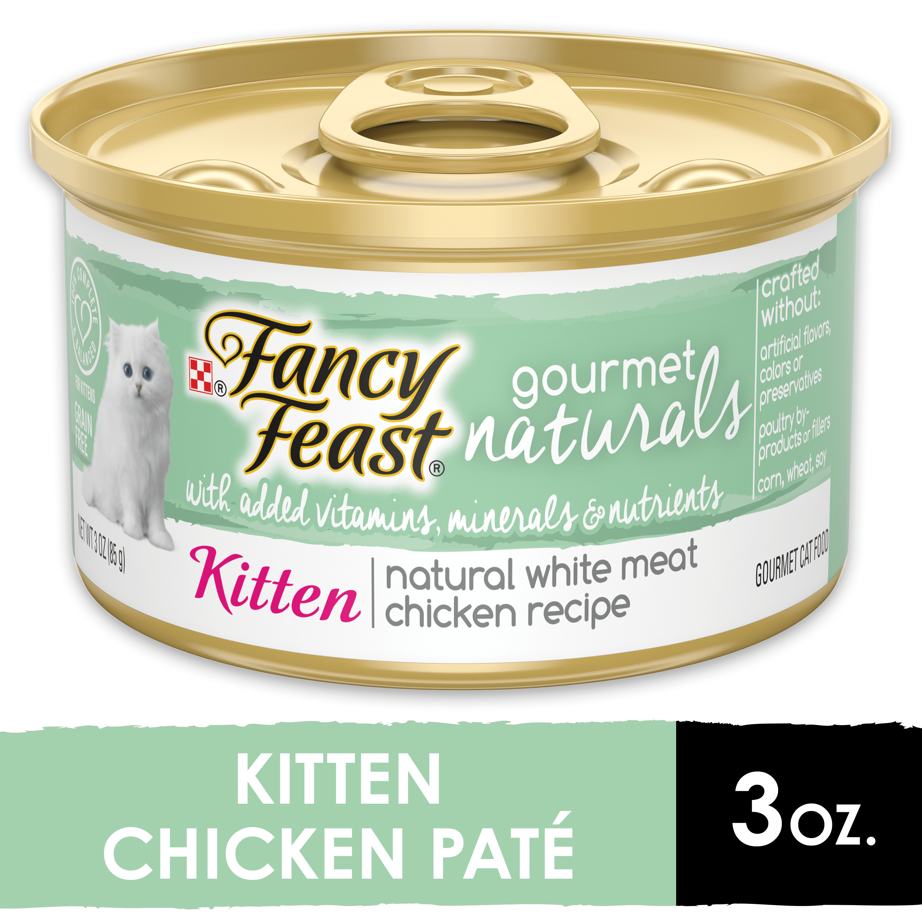 Fancy Feast Grain Free, Natural Pate Wet Kitten Food, Gourmet Naturals