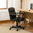thumbnail image 3 of Belleze Ergonomic Mid-Back Office Chair Computer Padded Armrest, Black, 3 of 7
