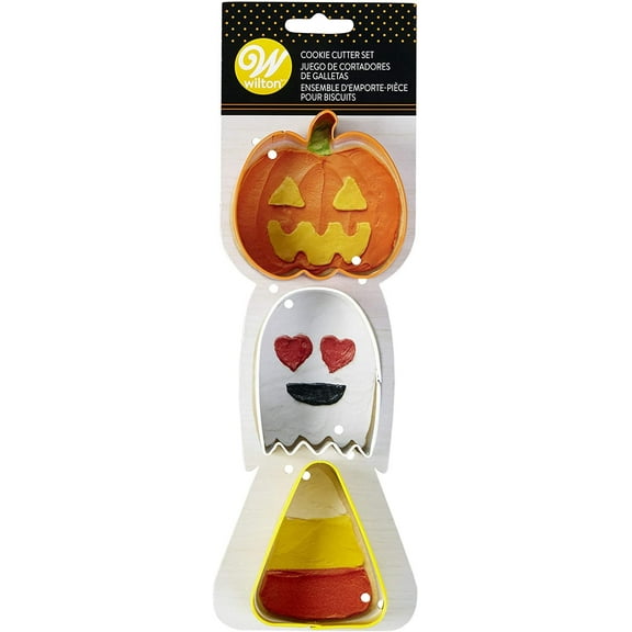 Wilton Pumpkin, Ghost, and Candy 3 Piece Cookie Cutter Set, 2308-7566