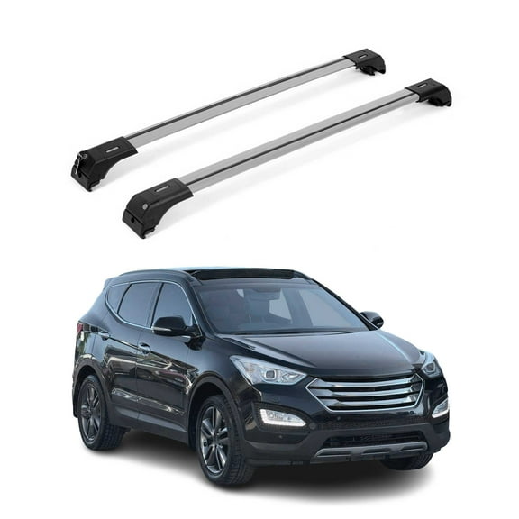 Roof Rack Cross Bars Aluminum for Hyundai Santa Fe 2013-2018 Gray 2Pcs