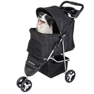 HomGarden 3-Wheel Pet Stroller for Small Dogs Up to 33 lbs