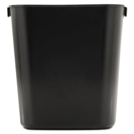 Rubbermaid Commercial Deskside Plastic Wastebasket Rectangular 3.25 gal Black 295500BK