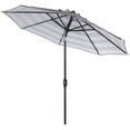 thumbnail image 1 of Safavieh Collection Extérieure Iris Fashion Line Parasol à Inclinaison Automatique, 9 Pieds, Gris/blanc, 1 of 4