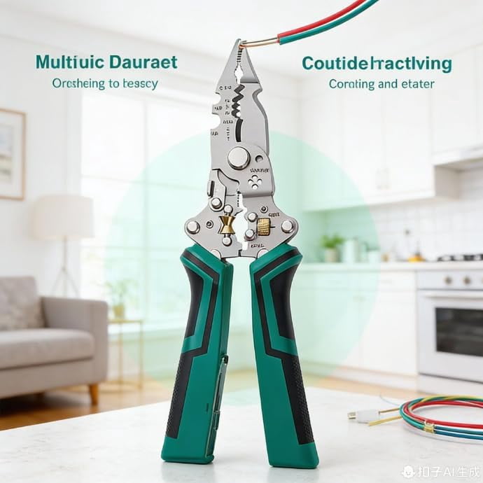 2026 New Rechargeable Wire Strippers ，Wire Stripping Tool with Voltage Tester, Cable Cutters with Plier, Twister, Crimper, Splitting, Wire Stripper Tool for  Electrician Work (1set-L)