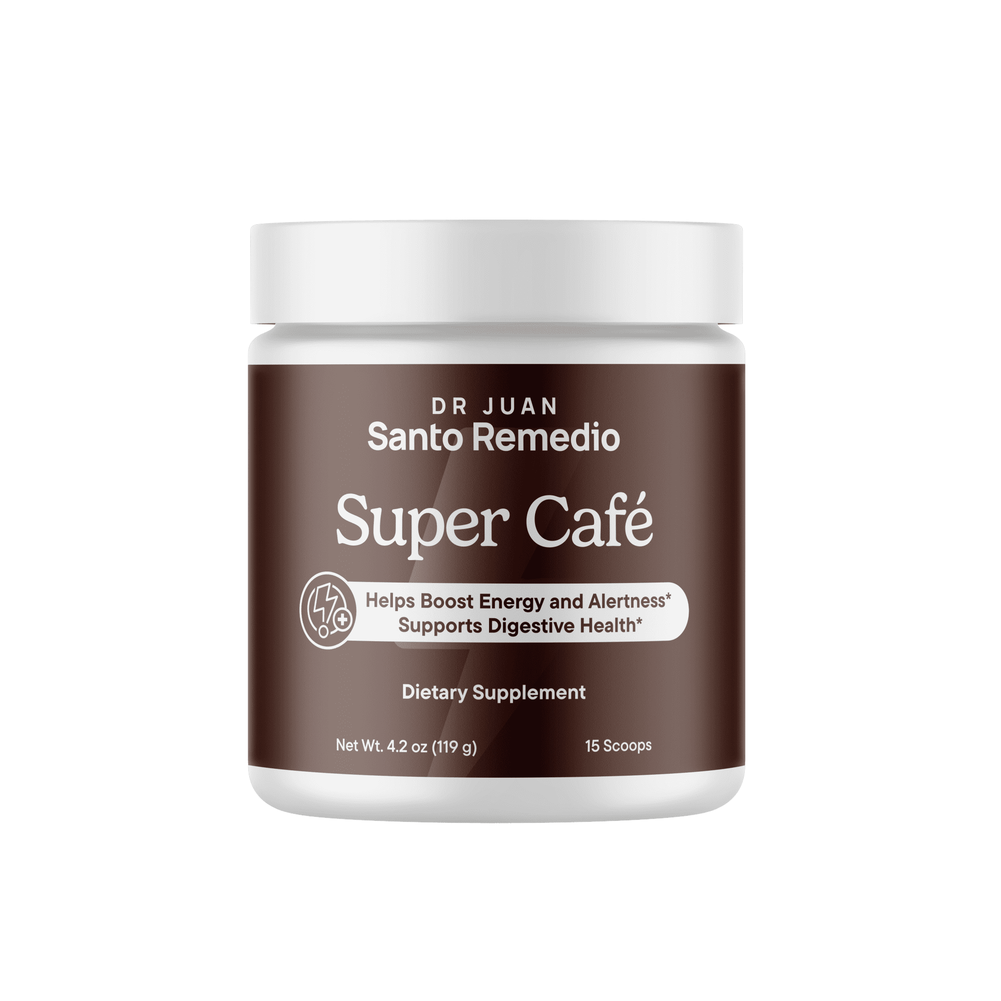 Santo Remedio Super Café, Coffee Powder with Prebiotic Fiber & Mushrooms, Dark Roast, 100 mg Caffeine, Green Tea & Green Coffee, Lion’s Mane & Ashwagandha, 15 Servings