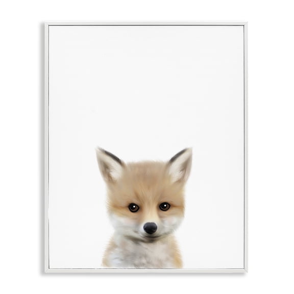 Stupell Industries Cottage Baby Fox Animal Kids White Framed Giclee Art, 11 x 14, by Leah Straatsma