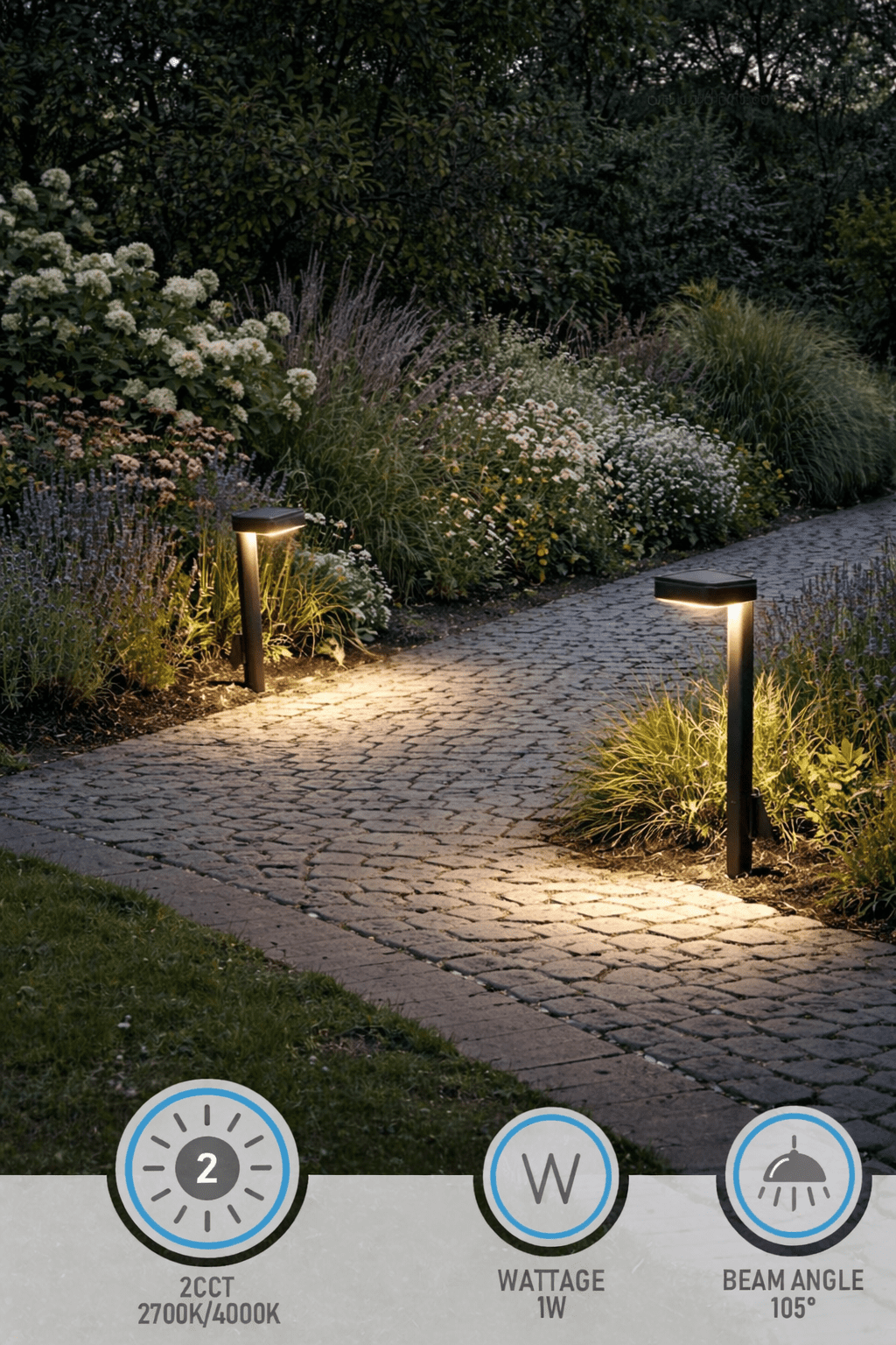 12 Pack 2CCT Solar Path Lights, Dimmable, Auto Dusk to Dawn Landscape Pathway Lights, Square