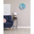 thumbnail image 3 of Wall Clock 14 Inch Coastal Round Silent Decorative Wall Clocks Battery Operated for Living Room Bedroom Kitchen Classroom Decor, Ocean Butterfly Beach Aqua Dark Blue,Large, 3 of 7
