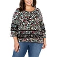 thumbnail image 1 of Blusa con estampado Floral Style & Co mujer negro 1X, 1 of 1