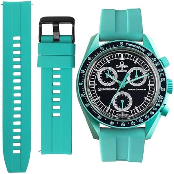 wonima11 20mm Watch Band for Omega X Swatch Moonswatch Speedmaster Watch Band for Omega and Swatch, Speedmaster Moonswatch, Silicone Strap Easy Replacement for Men and Women Watch Strap, 20mm