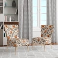 thumbnail image 2 of Designart "Vintage Inspired Floral Patterns" White Plants Upholstered Accent Chair - Bohemian & Eclectic Arm Chair For Living Room, 2 of 5