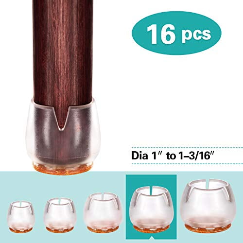 Melonboat Chair Leg Floor Protectors With Felt Furniture Pads Chair Glides Feet Caps A Rd027 16 Pack Fit Round 1 Inch To 1 3 16 Inches 2 55 3 0cm Walmart Com