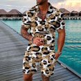 thumbnail image 3 of Vedolay Short Sets Men Mens 2 Piece Suit Tee & Shorts Set Bodybuilding Jogging Tracksuits Sweat Outfit,Green XXL, 3 of 5