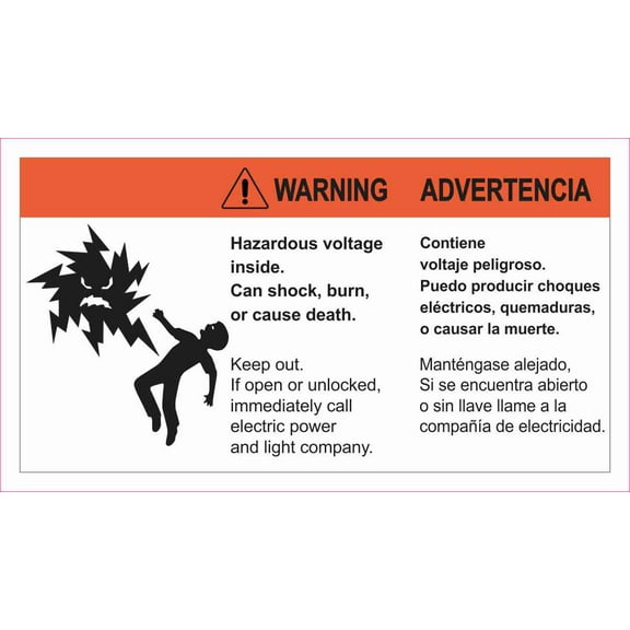 8in x 4.5in Warning Hazardous Voltage Magnet