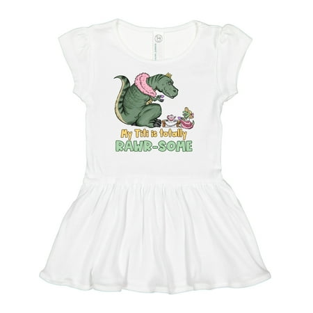 

Inktastic My Titi is Totally Rawr-Some Tea Rex Party Gift Baby Girl Dress