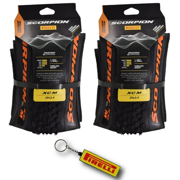 Pirelli Scorpion XC M 29x2.4 Orange Color Edition Tubeless Mountain Bicycle Tires (2 Pack)