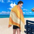 thumbnail image 5 of Quick-Dry Beach Towel 71x31in with Storage Bag, Sand Free Microfiber Towel for Travel, Swimming, Camping Orange Color Clash Pattern, 5 of 9
