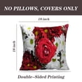 thumbnail image 2 of LALILO Throw Pillow Covers Red White Bouquet Mother Red White Bouquet Cushion Cover 18" x 18", 2 Pack, 2 of 6