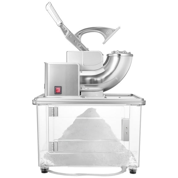KFFKFF Commercial Ice Crusher 661LBS/H, 350W Electric Snow Cone Machine with 4 Blades, 2000RPM Stainless Steel Shaved Ice Maker with 11 Gal Ice Storage Box, Ideal for Homes, Restaurants, and Bars