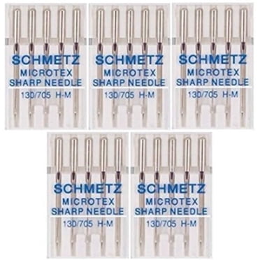 25 Schmetz Microtex Sharp Sewing Machine Needles 130/705 H-M Size 80/12
