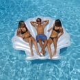 thumbnail image 4 of Swimline 82" Water Sports Inflatable Seashell Island Swimming Pool Raft Lounger - White, 4 of 5