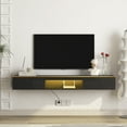 thumbnail image 5 of Aukfa Floating TV Stand Wall Mounted for TVs up to 75" with LED Light APP Control & Power Outlet,Black, 5 of 7