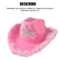 thumbnail image 4 of Fashion Cute Western Cowboy Style Hat Feather Decoration Rhinestone Cap Holiday Party Performance Headwear Accessory Feather, 4 of 8